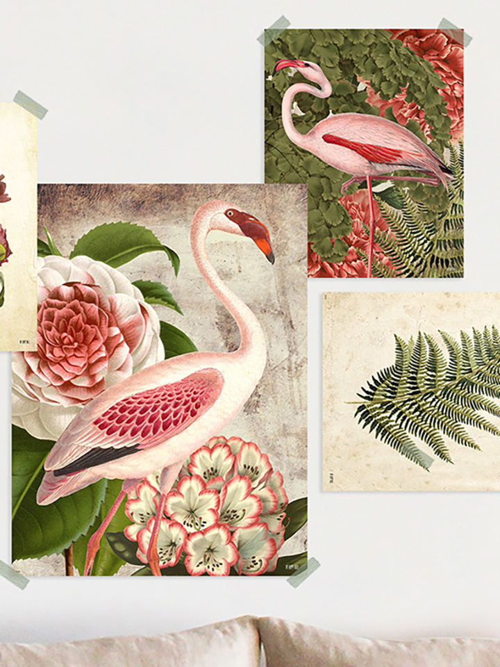 Lámina Flamenco Verde Coral - Imagen 2