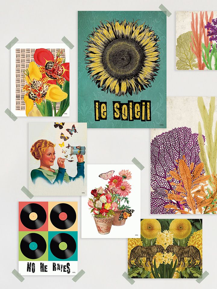 Lámina Maceta Plantas y Mariposas - Imagen 2